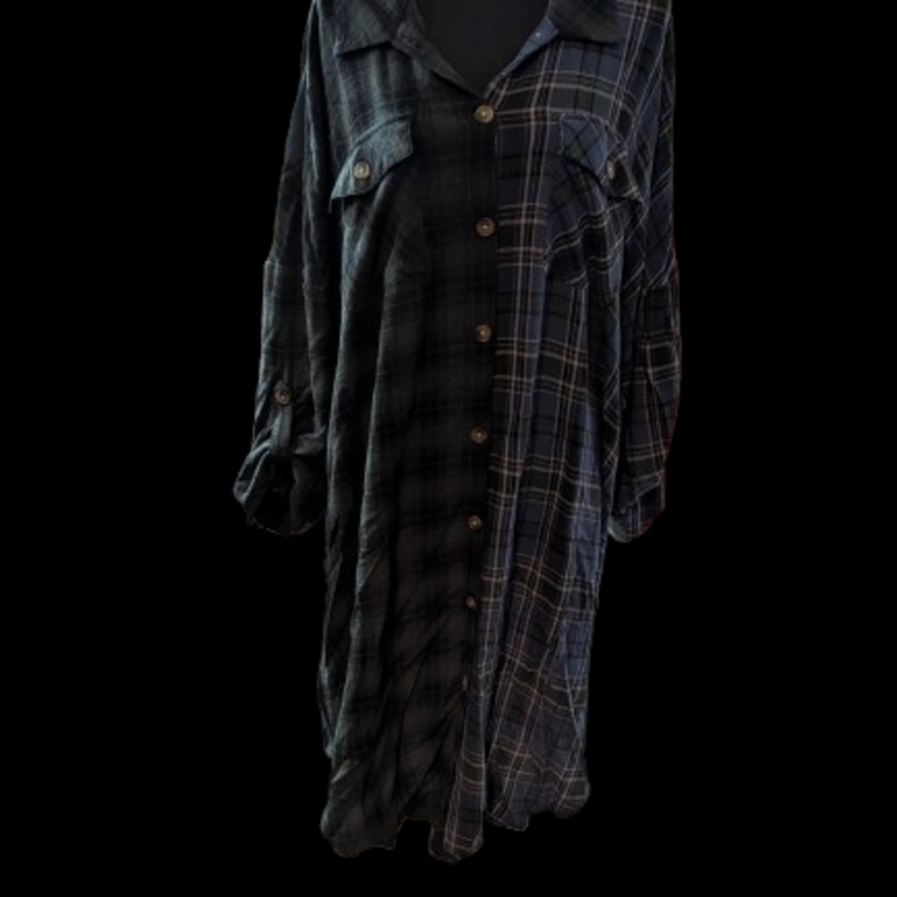 Torrid Green Plaid Shirt Dress